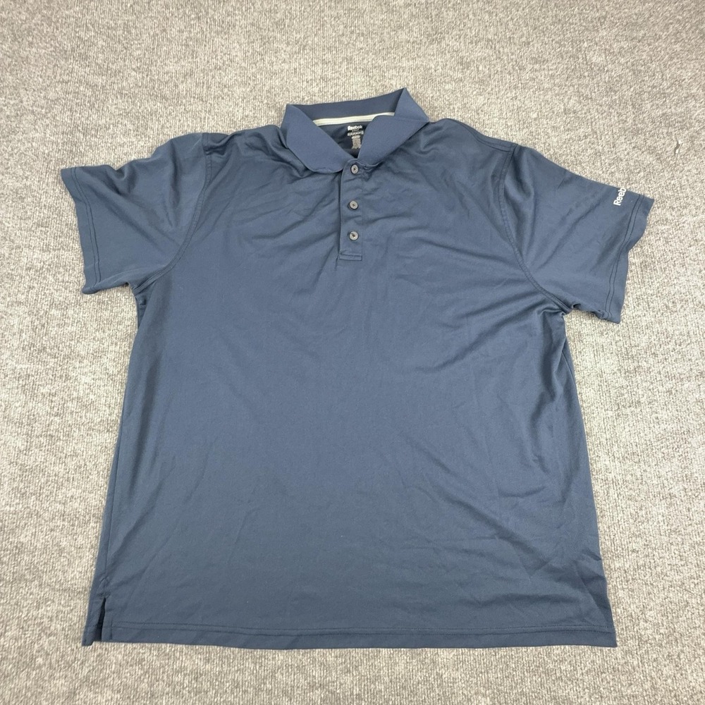 Reebok Polo Shirt Mens 3XL Blue Golf PlayDry‎ Performance Moisture Wicking